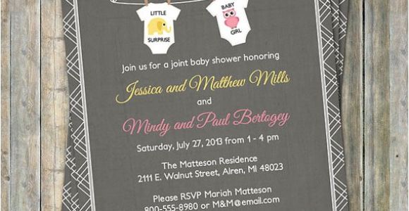 Joint Baby Shower Invitation Wording Joint Baby Shower Invitation Onesies by Freshlysqueezedcards