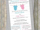 Joint Baby Shower Invitation Wording Joint Baby Shower Invitation Polka Dot Onesies Boy Girl