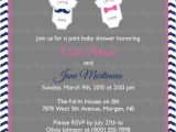 Joint Baby Shower Invites Joint Baby Shower Invitation Mustache and by