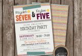 Joint Birthday Invitation Template Sibling Birthday Invitations Joint by Digitalstudiodesigns