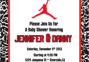 Jordan themed Baby Shower Invitations Items Similar to Jordan Red Babyshower On Etsy