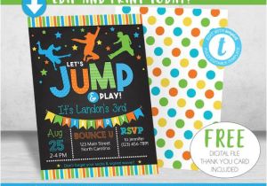 Jump Birthday Invitation Template Boy Jump Birthday Invitation Trampoline Party Invite
