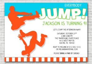 Jump Birthday Invitation Template Everybody Jump Birthday Invitation Printable or Printed W