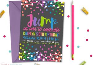 Jump Birthday Invitation Template Jump Birthday Invitation Bounce Birthday Invitation