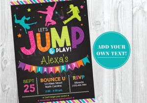 Jump Birthday Invitation Template Jump Birthday Invitation Trampoline Party by