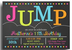 Jump Birthday Invitation Template Jump Invitation Printable Jump Bounce Trampoline Birthday