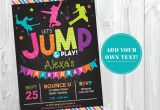 Jump Party Invitation Template Jump Birthday Invitation Trampoline Party by