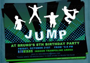 Jump Party Invitation Template Jump Trampoline or Bounce House Birthday Party Invite for Big
