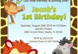 Jungle Birthday Invitation Template 1st Birthday Jungle Invitation