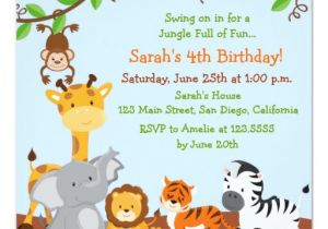 Jungle Birthday Invitation Template Cute Safari Jungle Birthday Party Invitations Zazzle