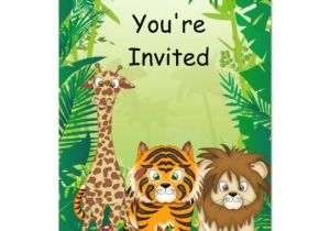 Jungle Birthday Invitation Template Free Jungle theme Birthday Invitations Zazzle Com