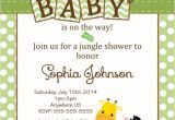 Jungle theme Baby Shower Invitation Wording Baby Shower Jungle theme Invitations