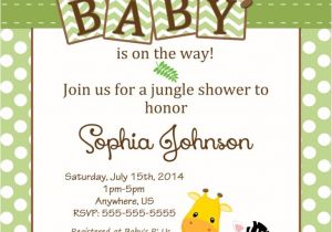 Jungle theme Baby Shower Invitation Wording Baby Shower Jungle theme Invitations