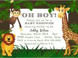 Jungle theme Baby Shower Invitation Wording Items Similar to Jungle theme Zoo Animal Baby Shower