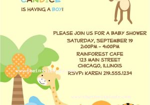 Jungle theme Baby Shower Invitation Wording Template Safari Baby Shower Invitations Wording Safari