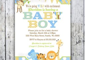 Jungle theme Baby Shower Invites Boy Baby Shower Invitations