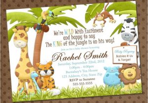 Jungle theme Baby Shower Invites Jungle Safari Zoo themed Party Invitations