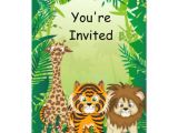 Jungle theme Birthday Invitation Template Free Jungle theme Birthday Invitations Zazzle Com