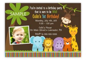 Jungle theme Birthday Invitation Template Online Wild Jungle theme Birthday Party Invitation Boy or Girl You