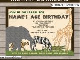 Jungle theme Party Invitation Templates Safari or Zoo Party Invitations Template Birthday Party