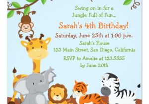 Jungle theme Party Invites Cute Safari Jungle Birthday Party Invitations Zazzle Com