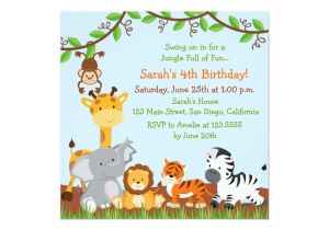 Jungle theme Party Invites Cute Safari Jungle Birthday Party Invitations Zazzle Com
