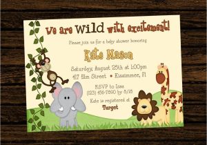 Jungle theme Party Invites Jungle themed 1st Birthday Invitations Safari 1st