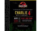 Jurassic Park Birthday Invitation Template Jurassic Park Dinosaur Birthday Invitation Zazzle Com