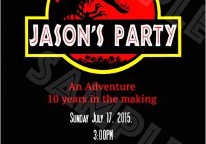 Jurassic Park Birthday Invitation Template Jurassic Park Jurassic World Invitation