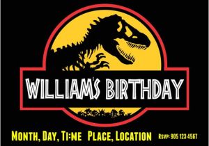 Jurassic Park Birthday Invitation Template Mark Hoffberg On Etsy
