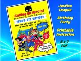 Justice League Birthday Invitations Printable Justice League Birthday Invitation File Printable Do