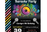 Karaoke Party Invitation Template Karaoke Party Colorful Music Birthday Invitation