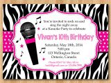 Karaoke Party Invitation Template Karaoke Party Invitation Girl Karaoka Birthday Rockstar Party