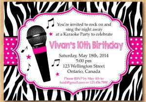 Karaoke Party Invitation Template Karaoke Party Invitation Girl Karaoka Birthday Rockstar Party