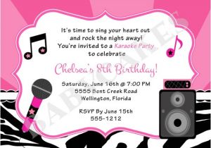 Karaoke Party Invitation Templates Karaoke Party Birthday Invitation Diy Print Your Own