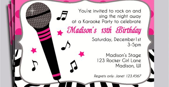 Karaoke Party Invitation Templates Karaoke Party Invitation Wording