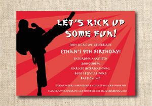 Karate Birthday Invitation Template Karate Birthday Party Invitation Custom Printable File