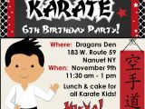 Karate Birthday Invitation Template Karate Birthday Party Invitation Customized