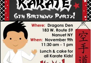 Karate Birthday Invitation Template Karate Birthday Party Invitation Customized