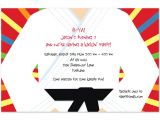 Karate Birthday Invitation Template Karate Chop Birthday Invitations by Invitation