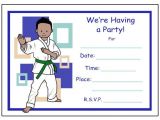 Karate Birthday Invitation Template Martial Arts or Karate Kid Fill In the Blank Invitations