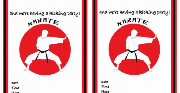 Karate Birthday Party Invitation Template Free Karate Birthday Invitations Birthday Printable