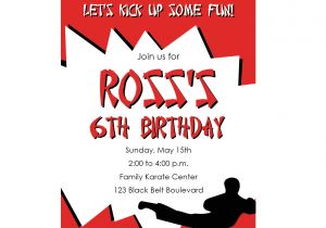 Karate Birthday Party Invitation Template Free Karate Birthday Invitations for Kids Bagvania Free