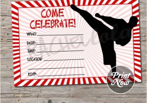Karate Party Invitation Template Free Karate Birthday Party Invitation Printable Template