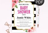 Kate Spade Birthday Invitation Template Diy Kate Spade theme Baby Shower Invitation Template