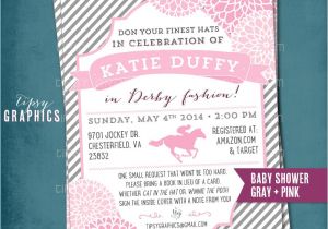 Kentucky Derby Baby Shower Invitations Kentucky Derby Baby Shower Invitation Stripes and Mums Any