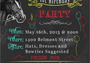 Kentucky Derby Party Invitation Ideas Kentucky Derby themed Birthday Party Invitations Chalkboard