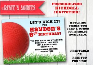 Kickball Birthday Party Invitations Kickball Invitation Printable Birthday Invite Personalized