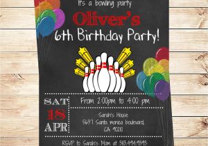 Kids Bowling Birthday Party Invitations Printable Bowling Birthday Party Invitation Boy Bowling