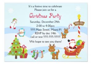 Kids Holiday Party Invitation Christmas Invitation Kids Party Snowman Santa Zazzle Co Uk